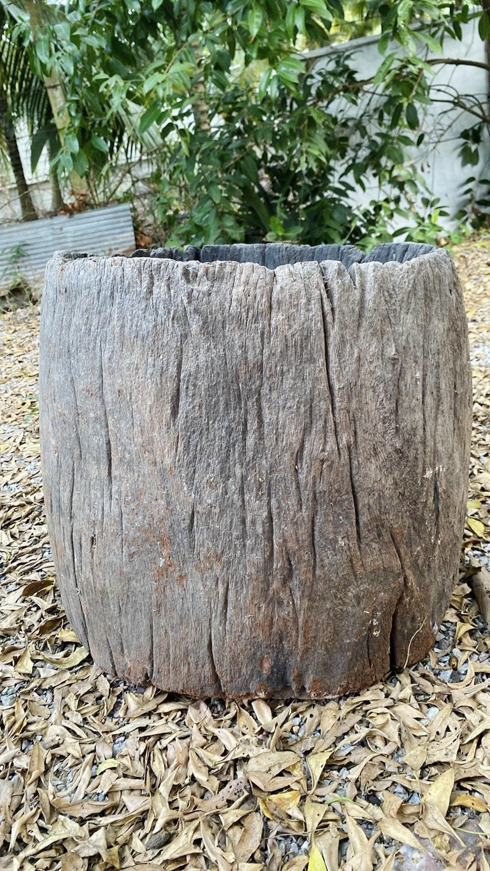 ครกตำข้าว ไม้แกะ ครกตำข้าวโบราณ สูงราว150ซม