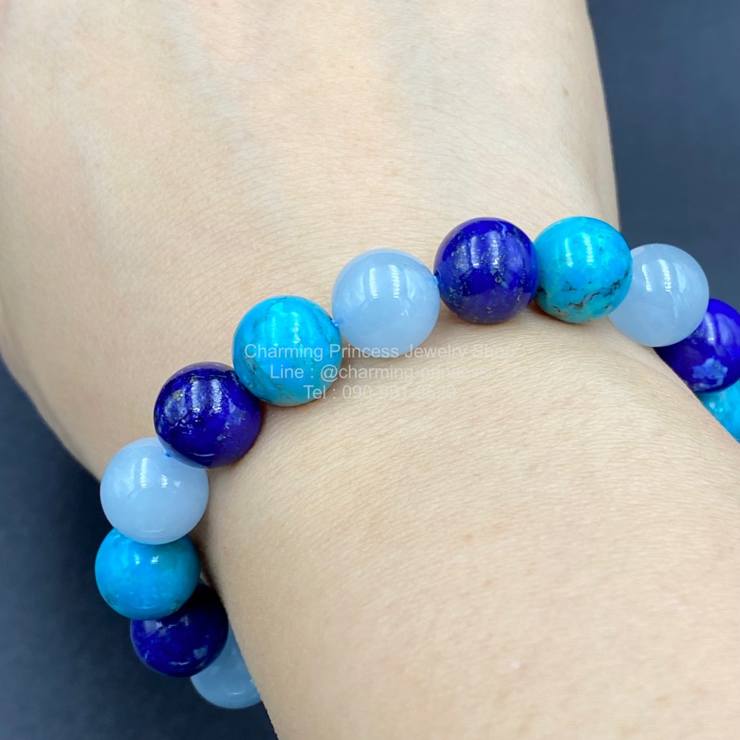 หินสีฟ้า : พลัง อำนาจบารมี และความสุข, Turquoise เทอร์คอยส์ Lapis Lazuli ลาปิส ลาซูลี่ Blue Lace Agate บลูเลซอาเกต หลับสบายและใจเย็น