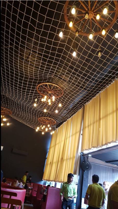 ตาข่ายตกแต่งเพดานร้านอาหารคาเฟ่