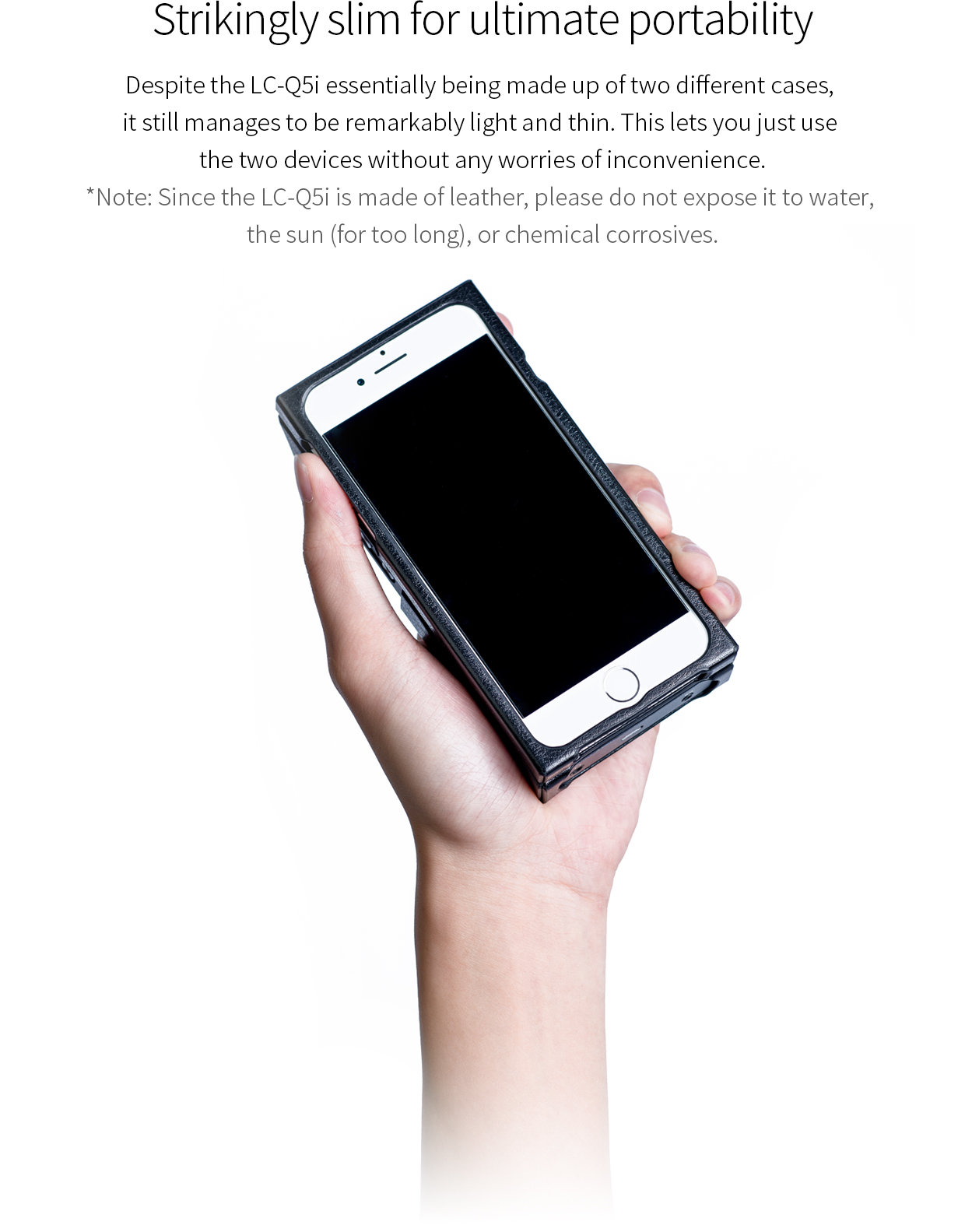 ขายเคสหนัง FiiO LC-Q5i เกรดพรีเมี่ยมสำหรับ FiiO Q5 ใส่คู่กับ iPhone