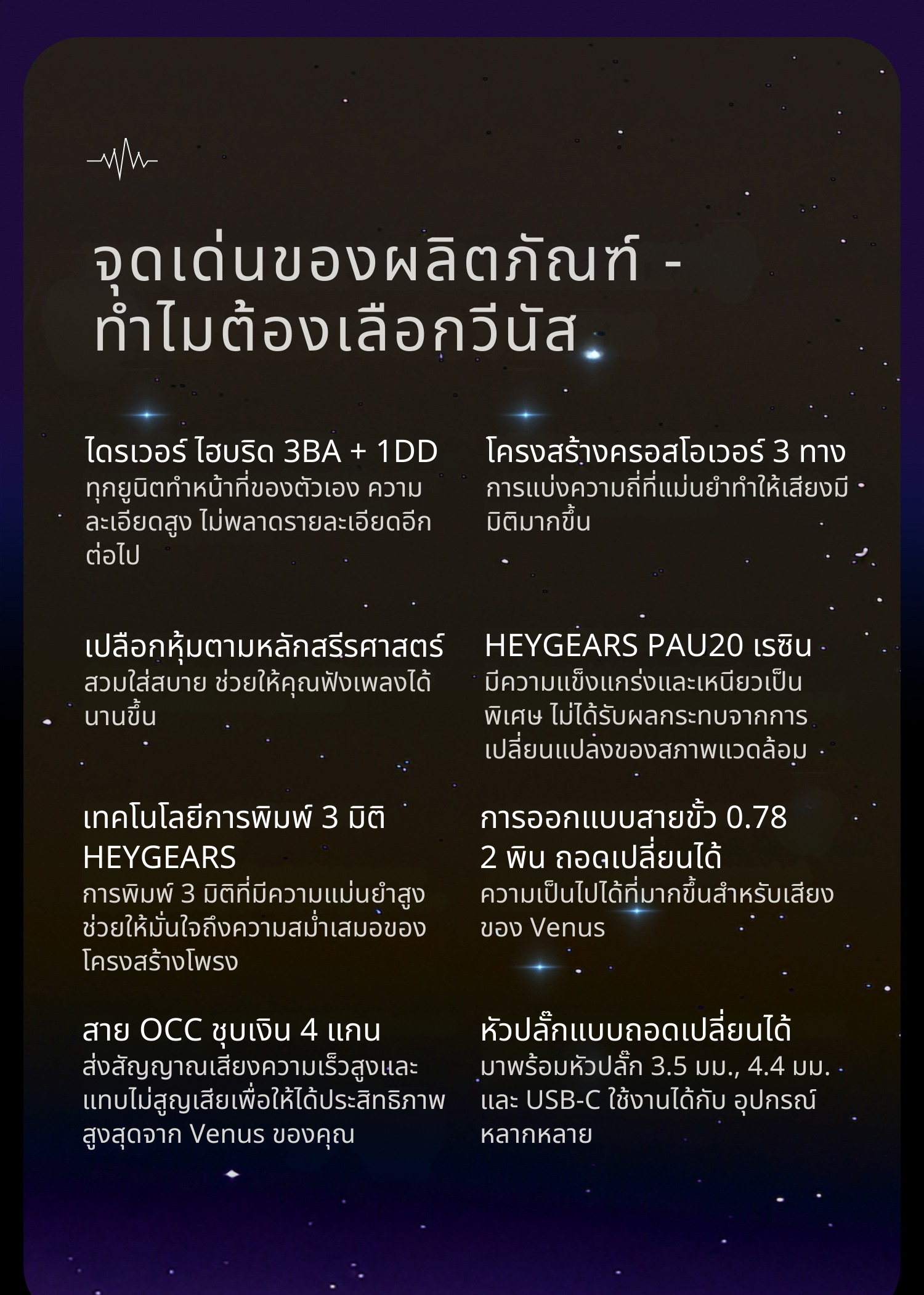 <PreOrder> Melody Wings Venus หูฟัง IEMs 4 ไดรเวอร์ 3BA+1DD เพชรเม็ดงามที่ไม่มีใครพูดถึง ประกันศูนย์ไทย