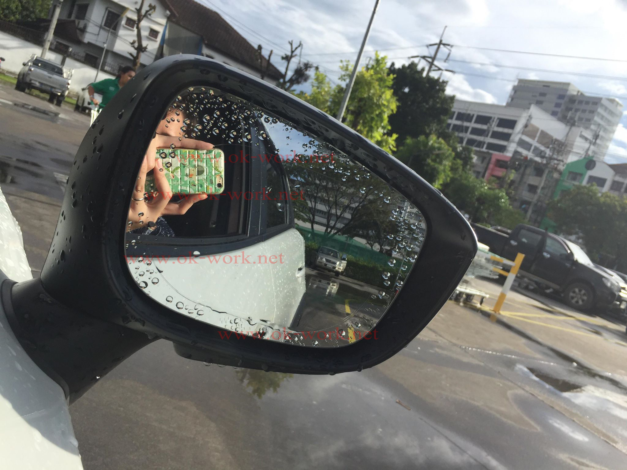 F01S ฟิล์มติดกระจกมองข้างกันน้ำ กันหมอก นาโนฟิล์ม ทรงกลม ขนาด 10cm X 15 cm ชุด 2 ชิ้น **แผ่นใหญ่