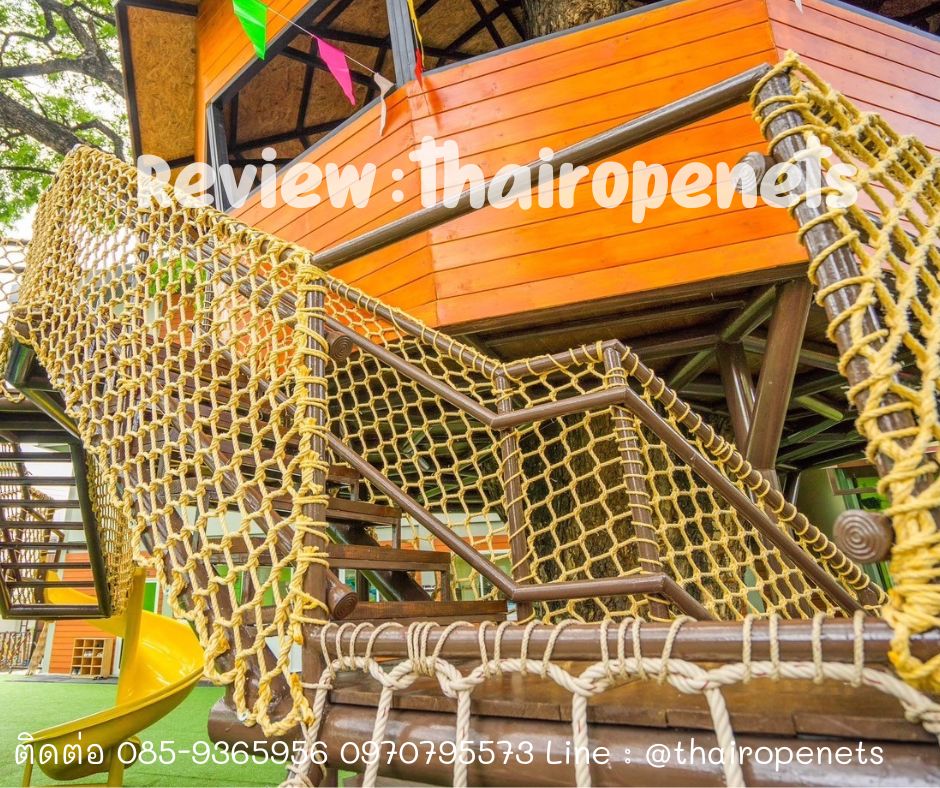 ตาข่ายกั้นราวสะพาน Bridge barrier netting ตาข่ายเชือกมะนิลาเทียมถัก ผสมสารป้องกัน UVใช้งานกลางแจ้ง ไม่มีราดำ พร้อมใช้งาน