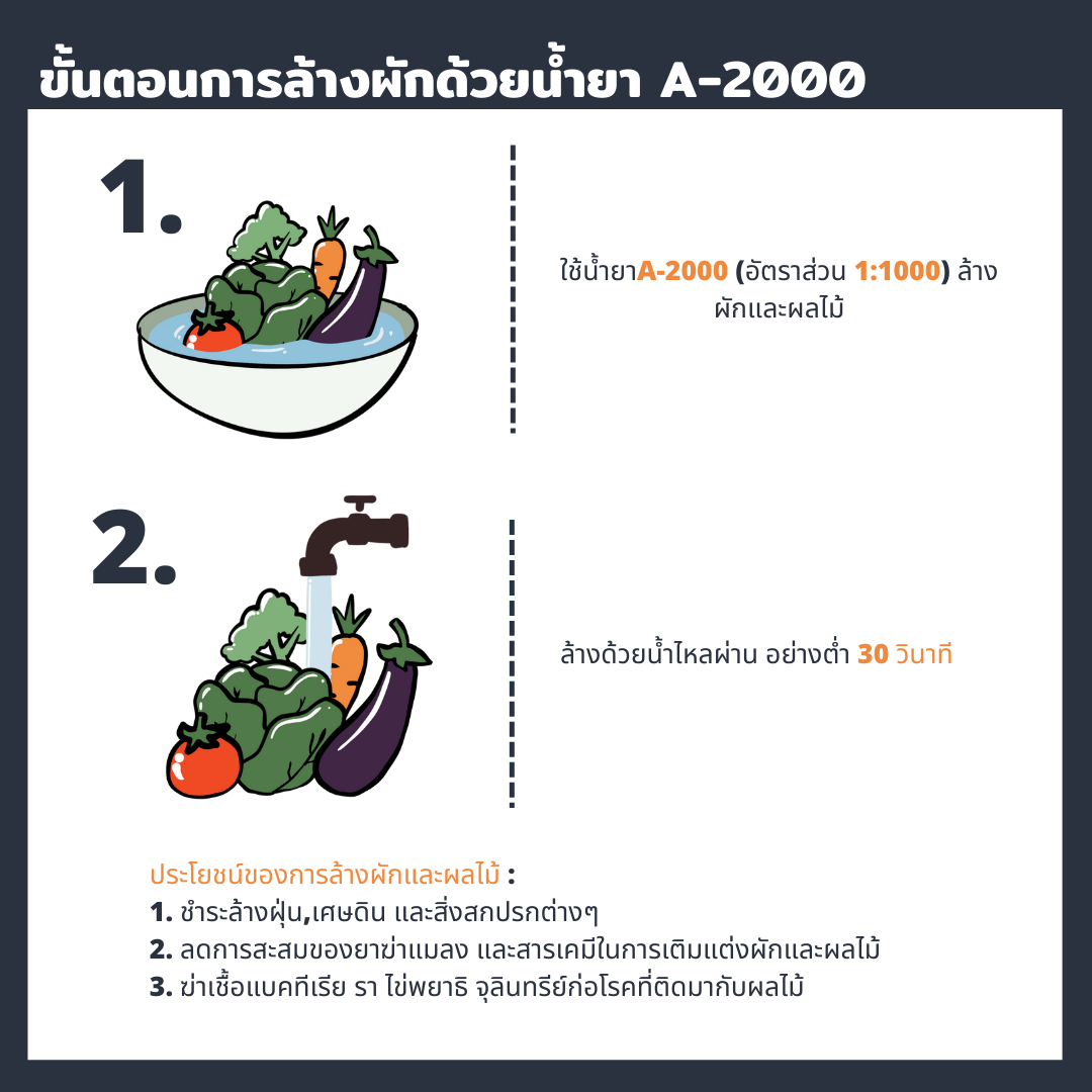 SARAYA น้ำยาล้างผักผลไม้ค่าเป็นกลาง สูตรฟองน้อย A-2000 ขนาด : 5 ลิตร แถมฟรี หัวจ่ายสำหรับน้ำยา 1 อัน