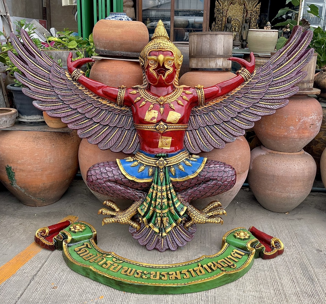 พญาครุฑ องค์ใหญ่ แขวนผนัง ขนาด2เมตร ครุฑแขวนหน้าสำนักงาน