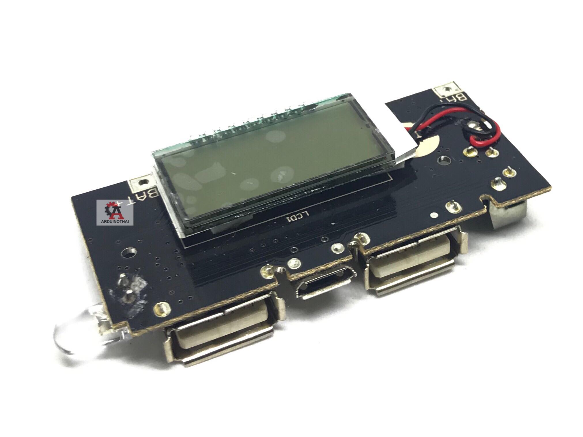 Dual USB 18650 Battery Charger 5V 1A 2.1A + LCD โมดูลชาร์จถ่าน18650