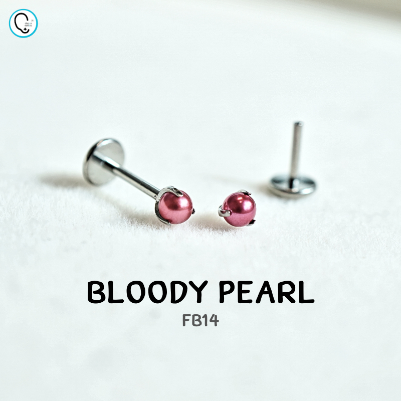 ต่างหูไทเทเนียม 100% แป้นแบนขันน็อต สำหรับผิวแพ้ง่าย ใส่สบายเรียบหลังหู รหัส FB (ราคา/ข้าง)