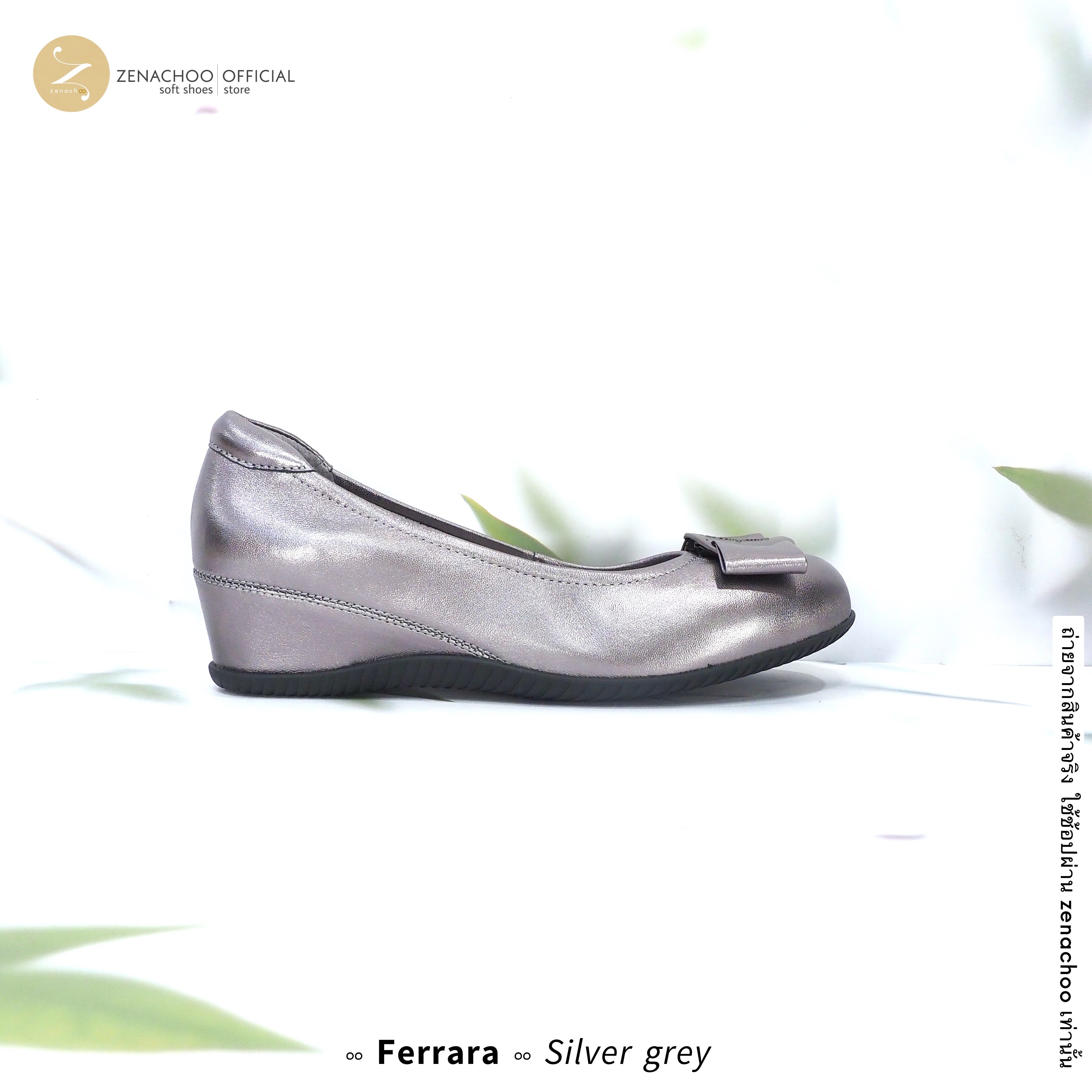 ทรงใหญ่ ลด 1 ไซส์ เปลี่ยนไซส์ได้-ไม่รับคืน Zenachoo รุ่น Ferrara สูง 2นิ้ว หนังแกะนิ่ม หน้ากว้างเดินสบายมาก
