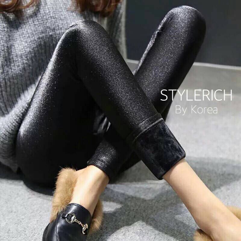 เลคกิ้งสไตล์เกาหลี เนื้อผ้าดี๊ดี ด้านในบุขน ใส่ไปที่อากาศหนาวๆได้เลย