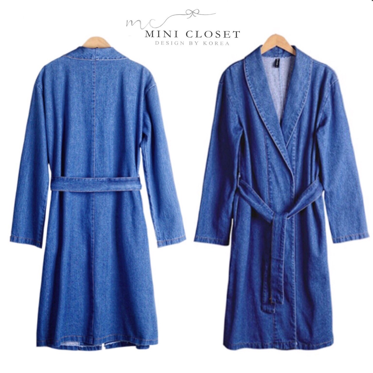 เสื้อคลุมยีนส์ตัวยาว เสื้อโค้ทยีนส์