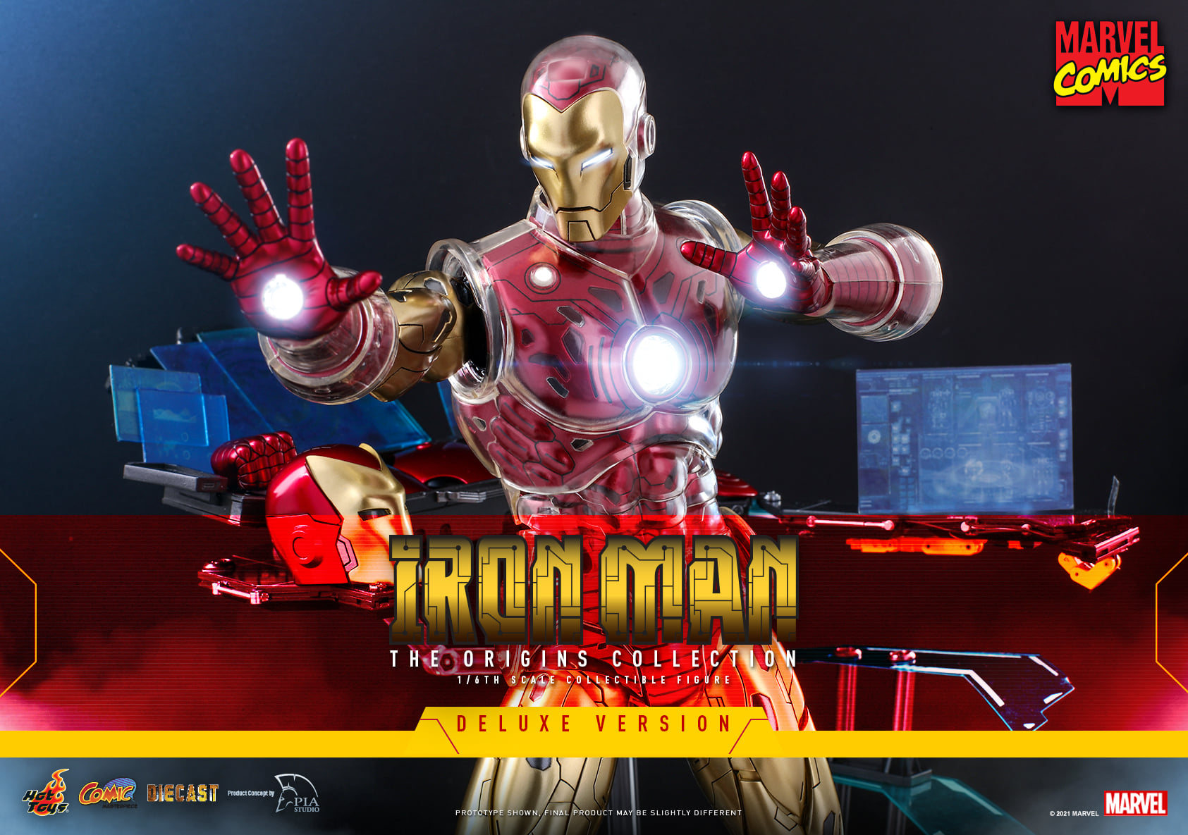 Hot Toys CMS08D38 1/6 Marvel Comics - Iron Man (Deluxe Version) [The Origins Collection]