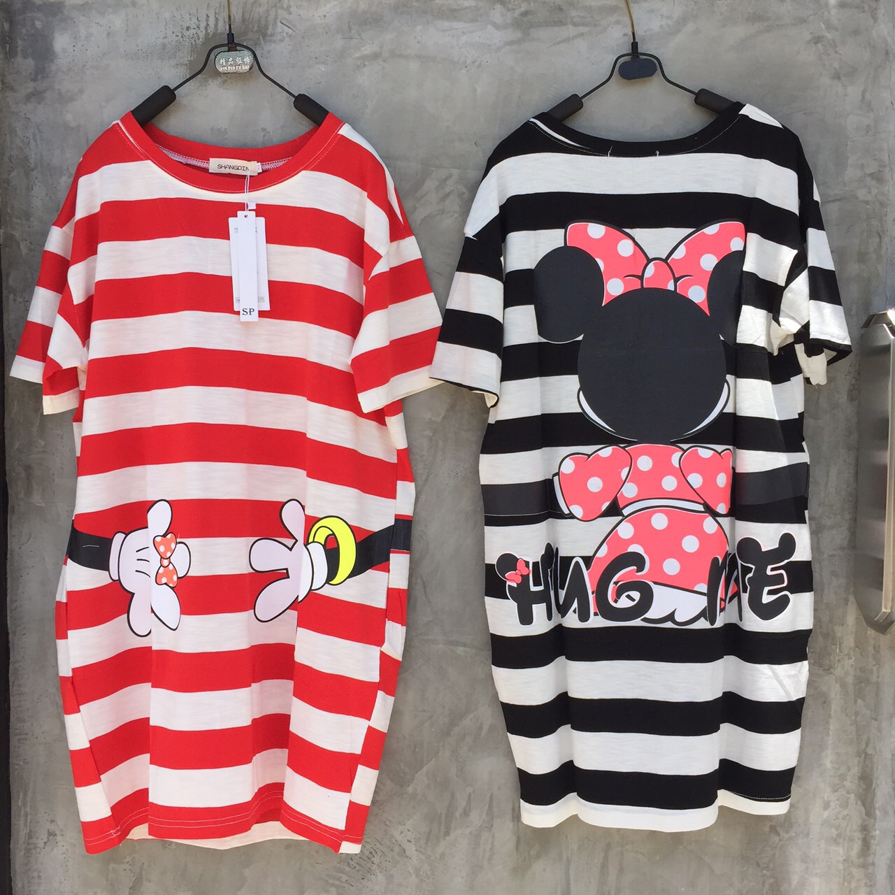 เดรสมินนี่ ผ้าขวางปริ้นลายมินนี่