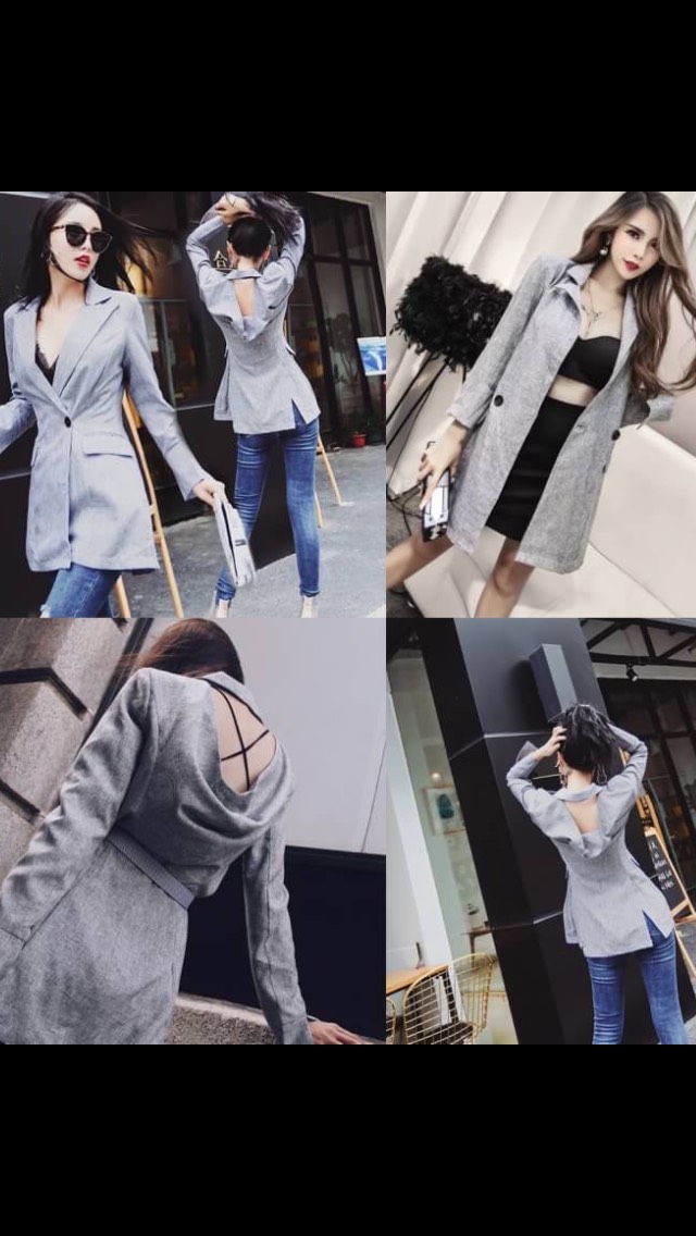 Blazer เสื้อสูทปกแบบ tailor ดีเทลด้านหลังถ่วง งานแบบเกร๋มากกก ผ้าดี๊ดี นุ่มมมมมมากกกบอกเลย