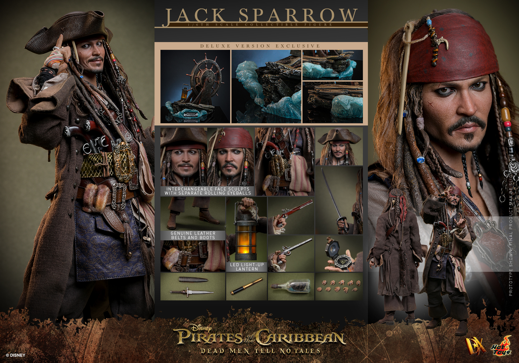 Hot Toys DX38 Pirates of the Caribbean: Dead Men Tell No Tales - Jack Sparrow (Deluxe Version)