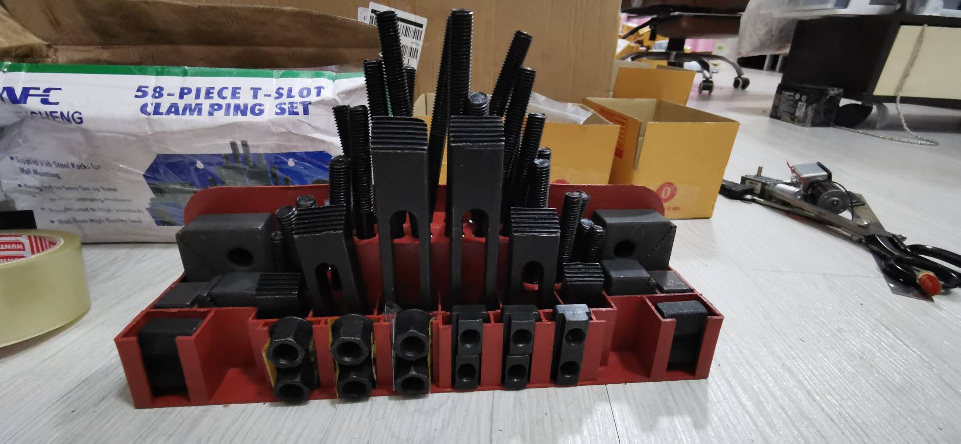CH19 ชุดแคมปิ้งคิท- Clamping Kit ชุดจับชิ้นงาน 58 ชิ้น ขนาด M12