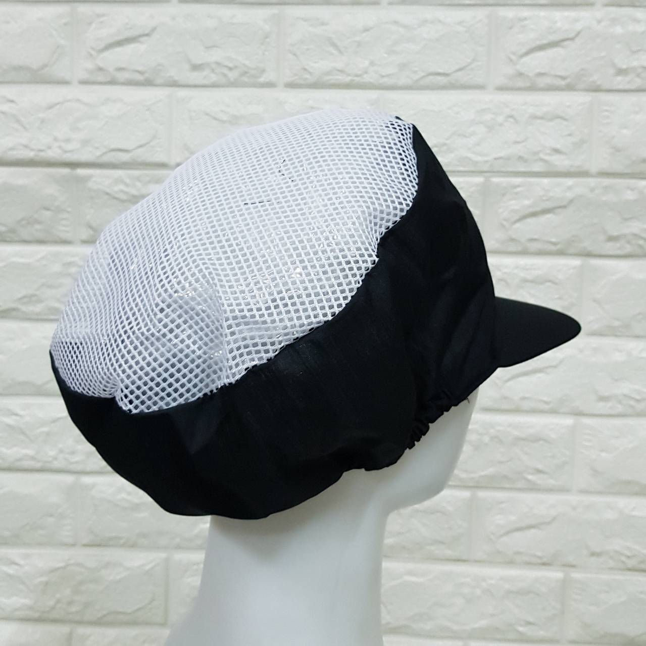 จำนวน 50 ใบ หมวกคลุมผมตาข่ายบน หมวกแม่ครัว หมวกพ่อครัว หมวกทำอาหาร หมวกโรงงาน หมวกพนักงานฝ่ายผลิต หมวกอุตสาหกรรม หมวกคลุมเก็บผมชาย-หญิง