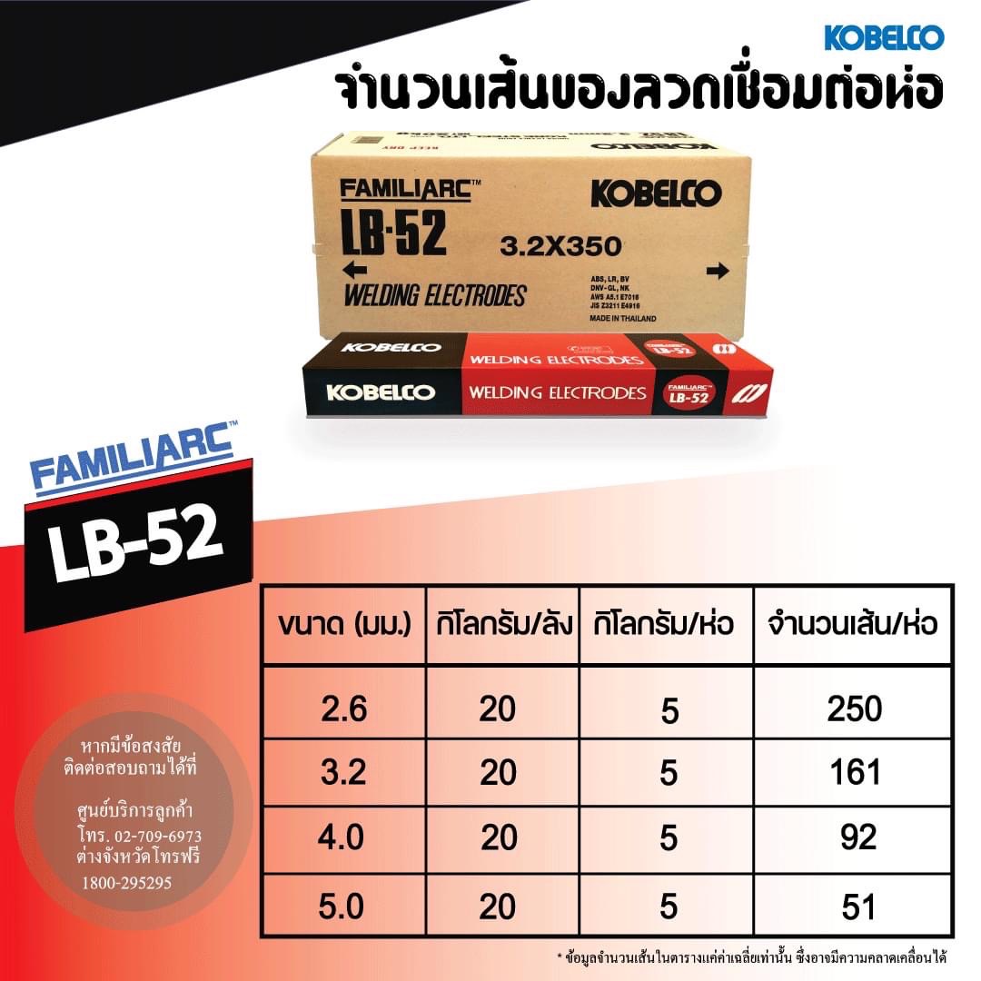 ลวดเชื่อมไฟฟ้า KOBE LB52 (ห่อ 5 กก.)