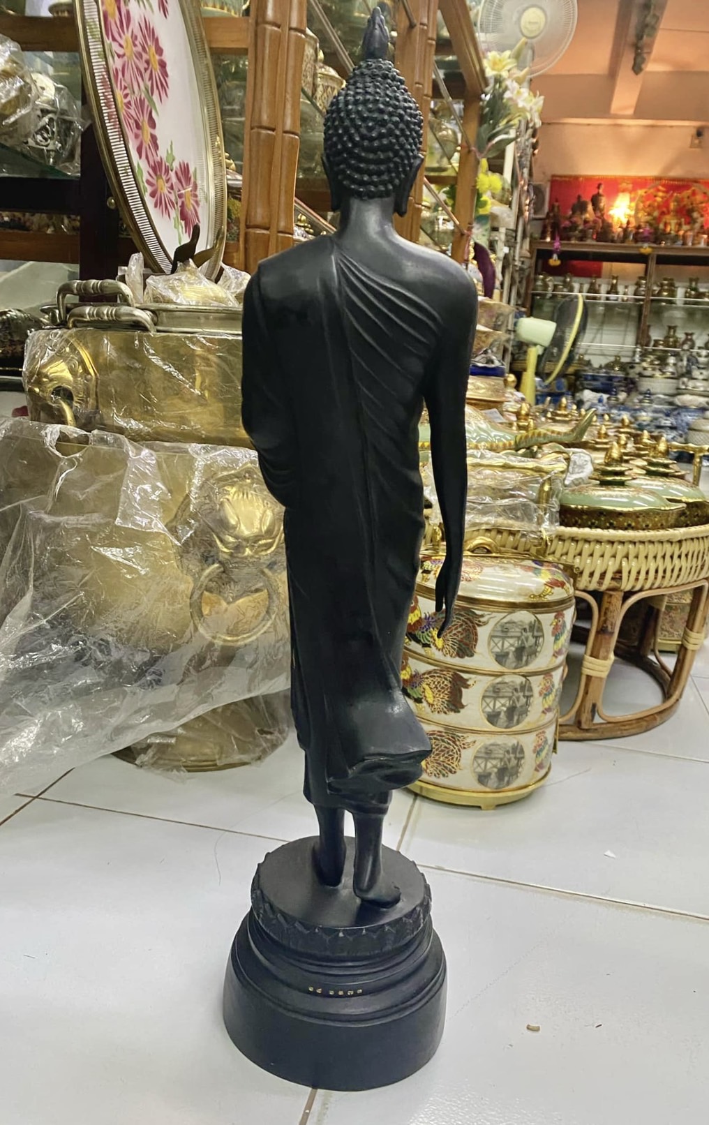 พระ25พุทธศตวรรษ ปี2545 ทองเหลือง สูง21นิ้ว พระพุทธรูปปางลีลา ประธานพร