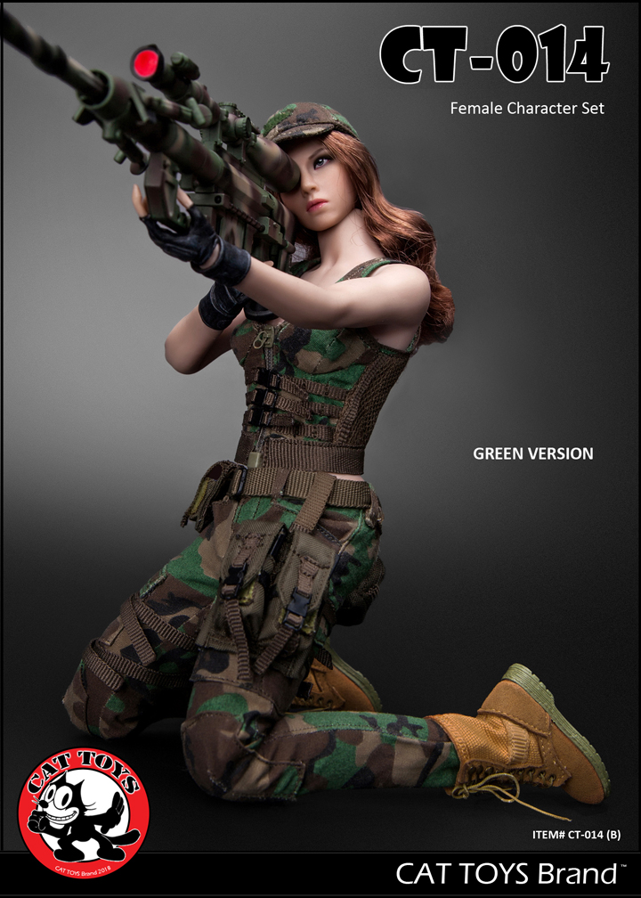 CAT TOYS CT014B Green Military Female Character set