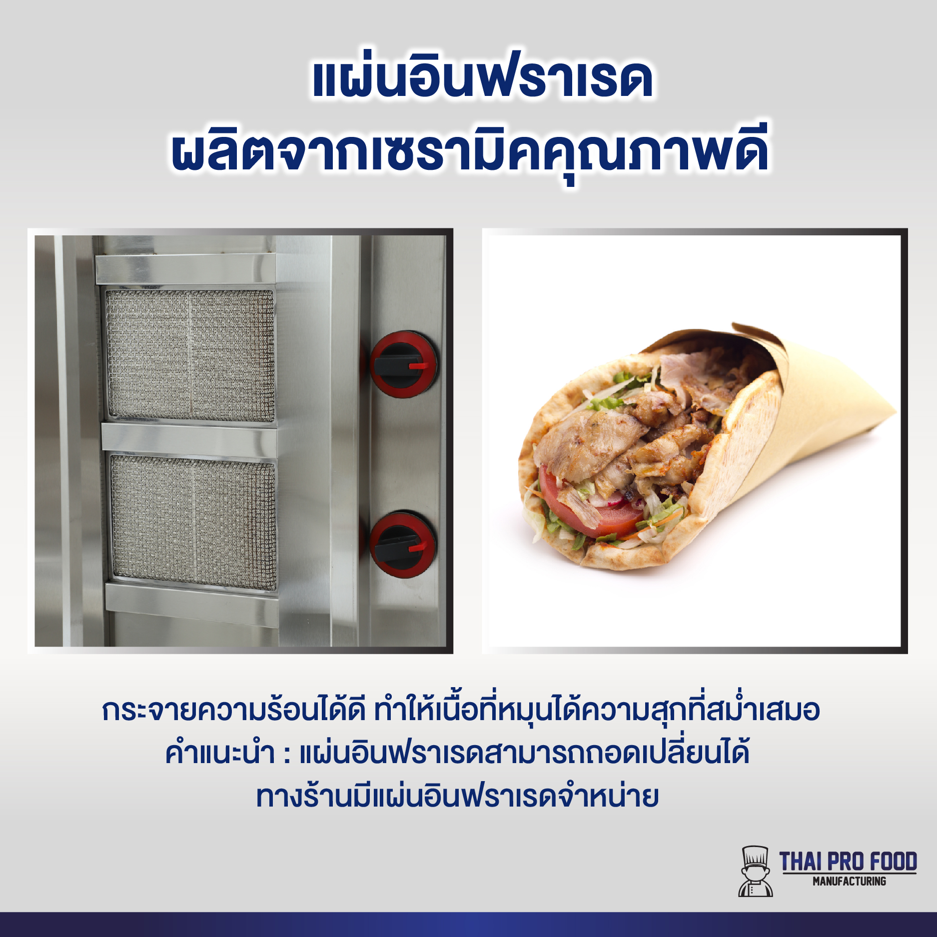 เตาเคบับ 2 เเผ่นอินฟราเรด ระบบเเก๊ส