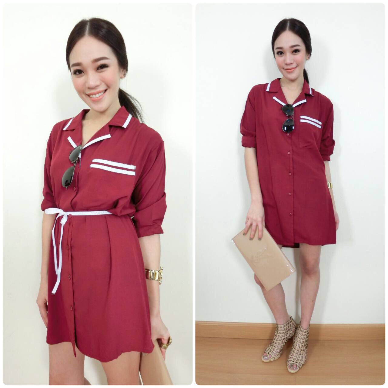 เดรสเชิ้ต เดรสทำงาน ชุดเดรสแฟชั่นสวยผ้าดี