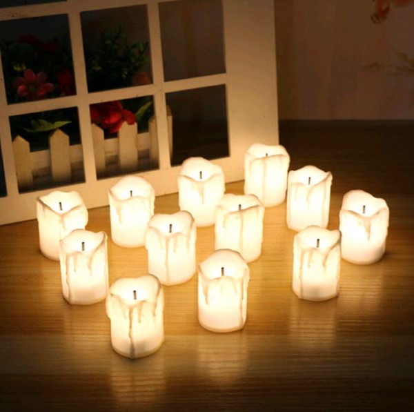 เทียน LED ขนาดเล็กแบบมีหยดน้ำตาเทียน