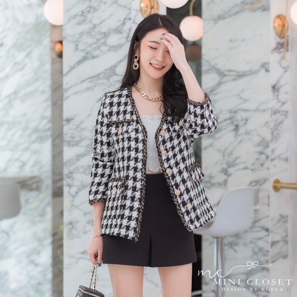 เบลเซอร์เสื้อคลุมผ้าtweed