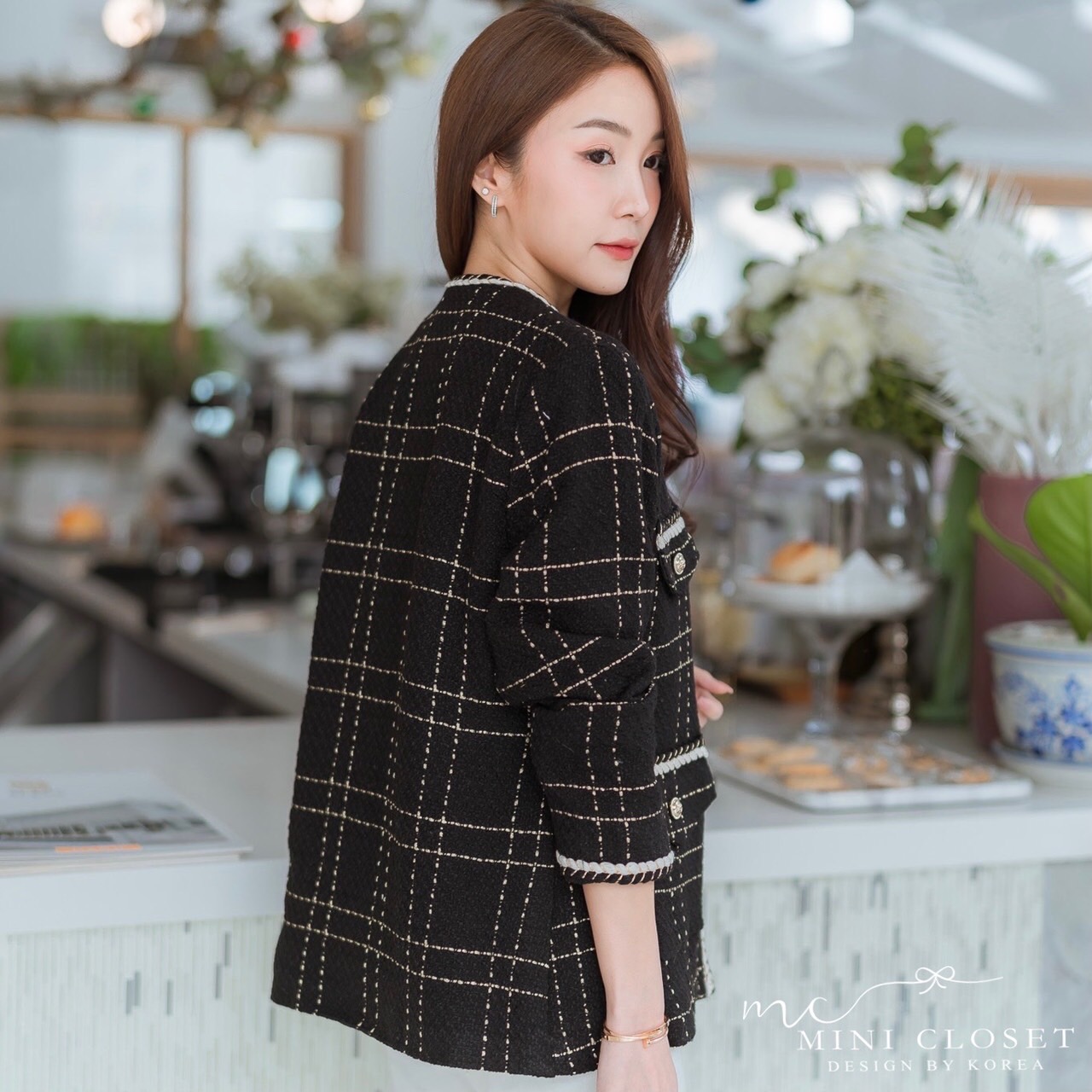 เสื้อคลุมผ้าทวีตเกาหลี เรียบหรูดูแพง ส่งfree ค่ะ