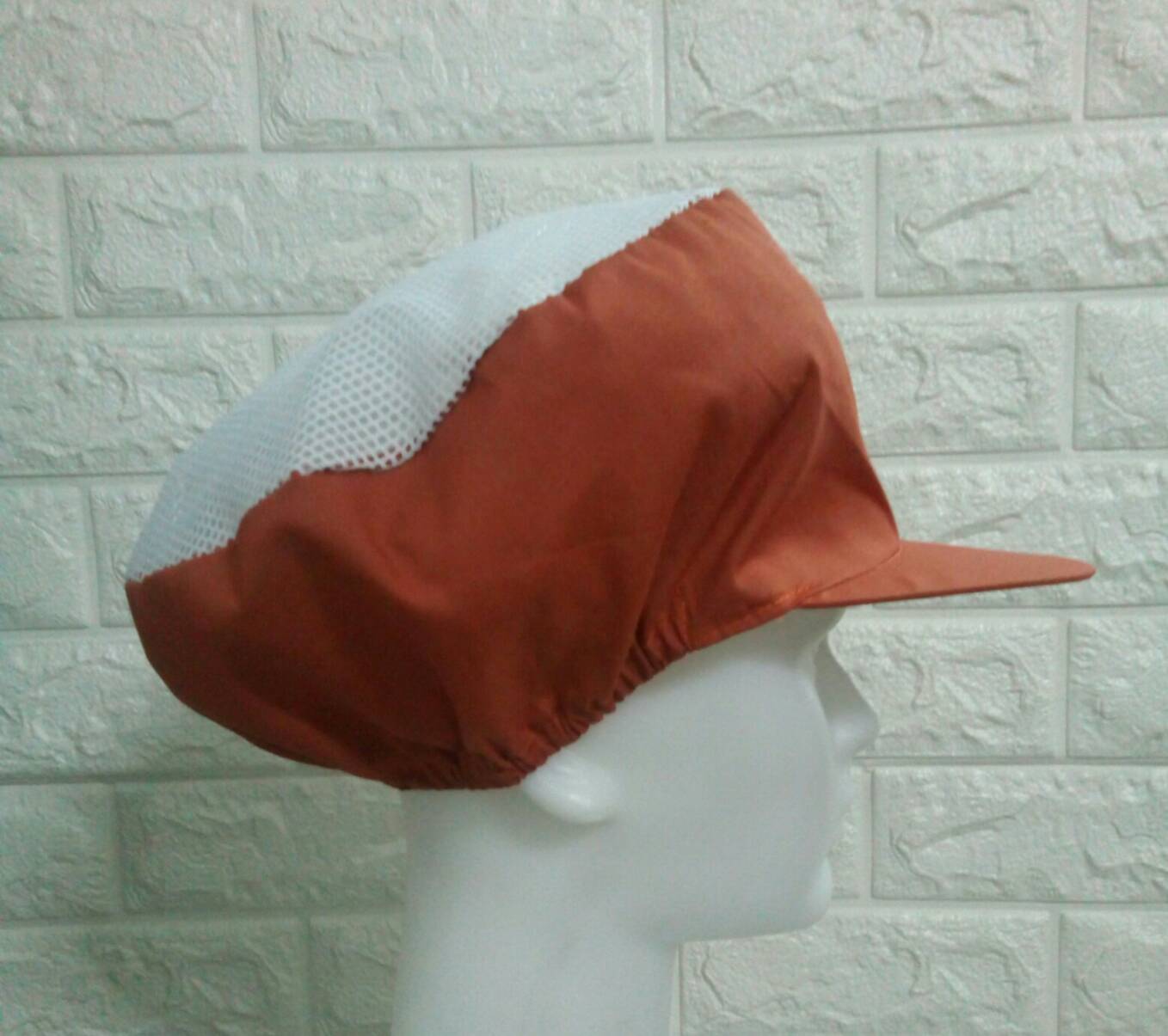 จำนวน 2 ใบ หมวกคลุมผมตาข่ายบน หมวกแม่ครัว หมวกพ่อครัว หมวกทำอาหาร หมวกโรงงาน หมวกพนักงานฝ่ายผลิต หมวกอุตสาหกรรม หมวกคลุมเก็บผมชาย-หญิง