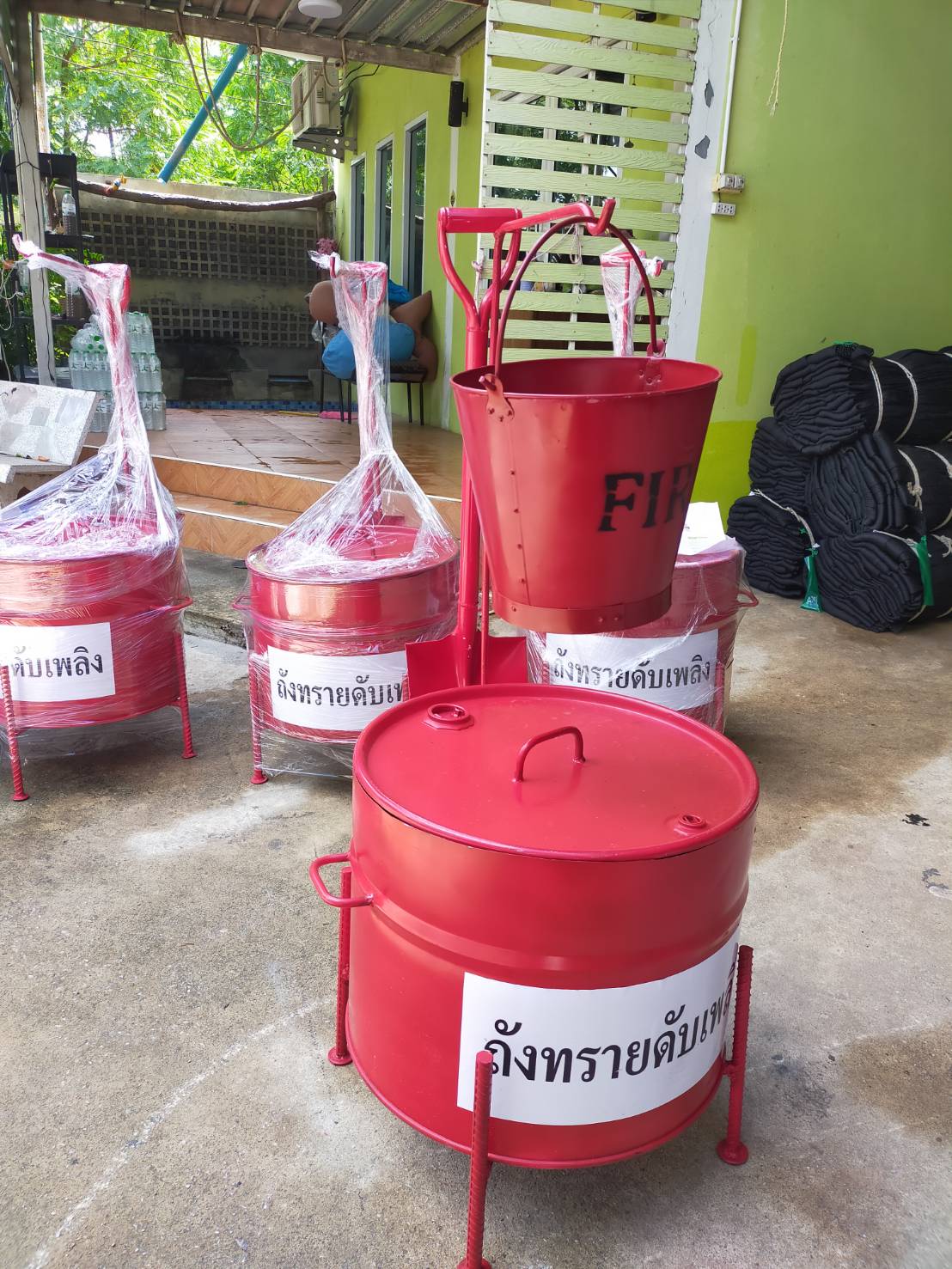 ถังทรายดับเพลิง Fire ฺBucket อุปกรณ์ประกอบการขอ อย.