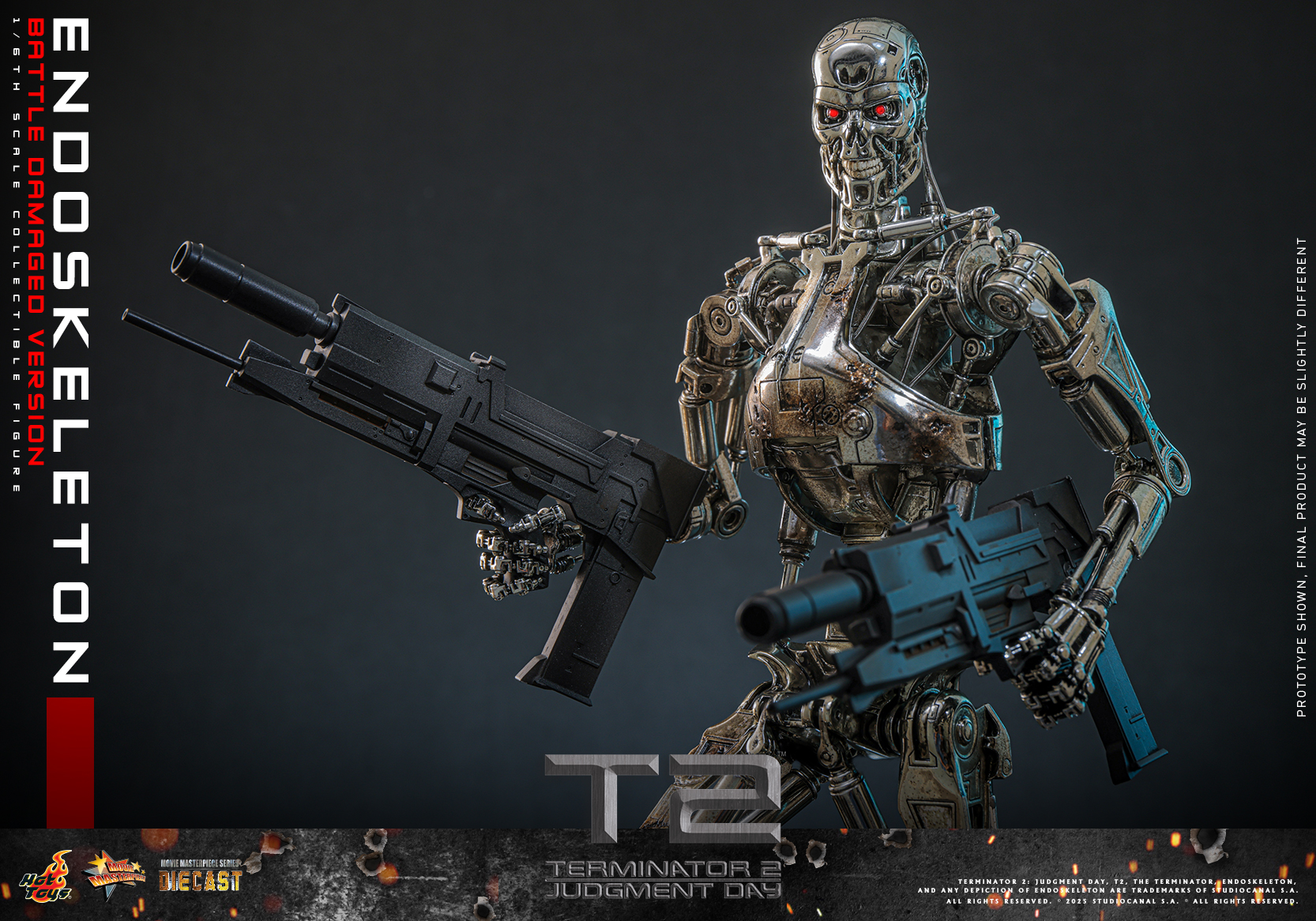 Hot Toys MMS840D77 Terminator 2: Judgment Day - Endoskeleton (Battle Damaged Version)