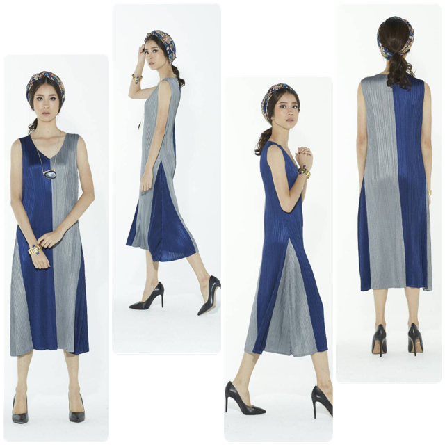 เดรส, ทูโทน ตัดต่อสีแบบเก๋สุดๆ ช่วงชายทรงบานออก ผ้าพรีเมี่ยมขึ้นเงาเล็กๆค่ะ