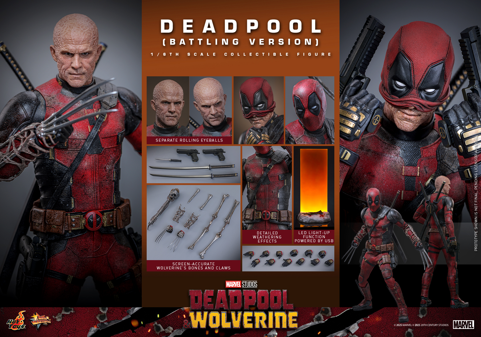 Hot Toys MMS782 Deadpool & Wolverine - Deadpool (Battling Version)