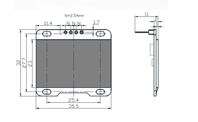 OLED Display Module Blue (I2C 128X64 pixels 0.96")