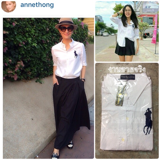 ขายดีตลอดคร้า เข้าเพิ่มขาว Polo by Ralph Lauren Classic Shirt ทรง classic ผ้า Japan Oxford ใส่ match ง่ายได้ทุกโอกาส ดาราเซเลปใส่ตรึม Must Have คร้า