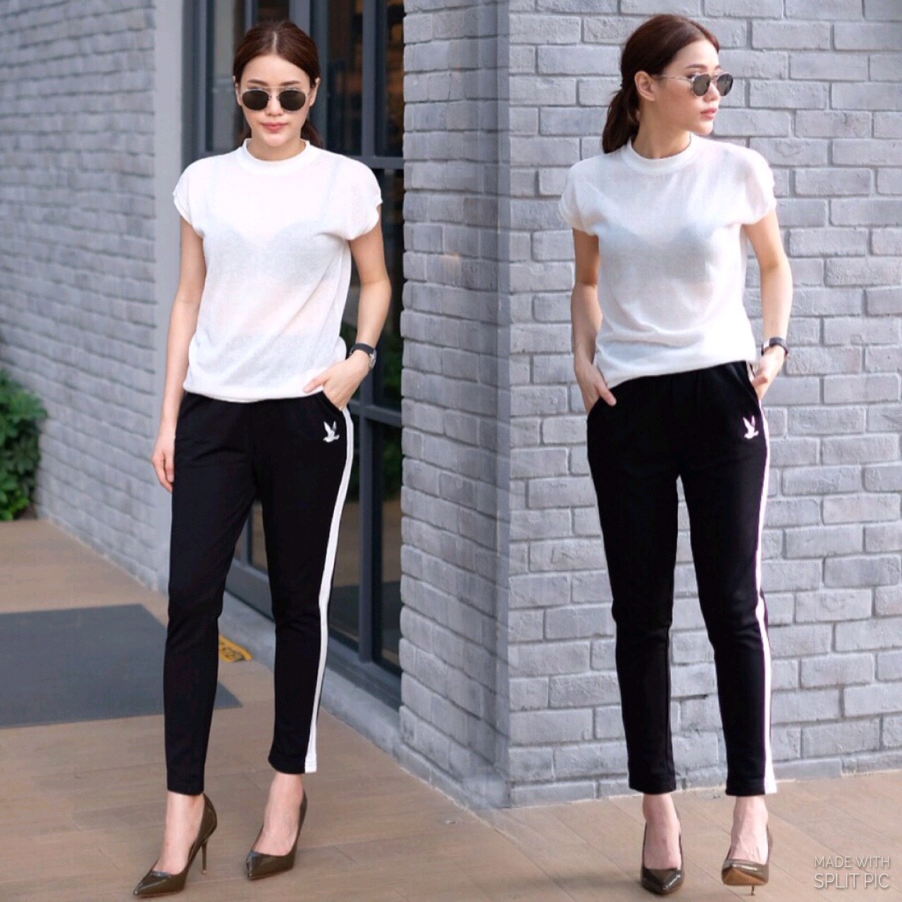 กางเกงวอม ขอบขาวหนา เนื้อผ้าวอมไม่บางแต่ไม่หนามาก ตัวนี้สวมใส่สบายค่ะ ช่วงปลายขาไม่รัดใส่ปล่อยค่ะ