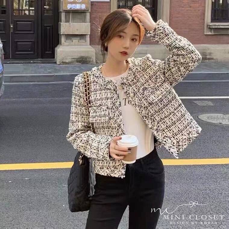 เสื้อคลุมผ้าทวิต เสื้อทวีตชาแนลสไตล์เกาหลี เสื้อทวิตรุ่นใหม่ขายดีมากกกก