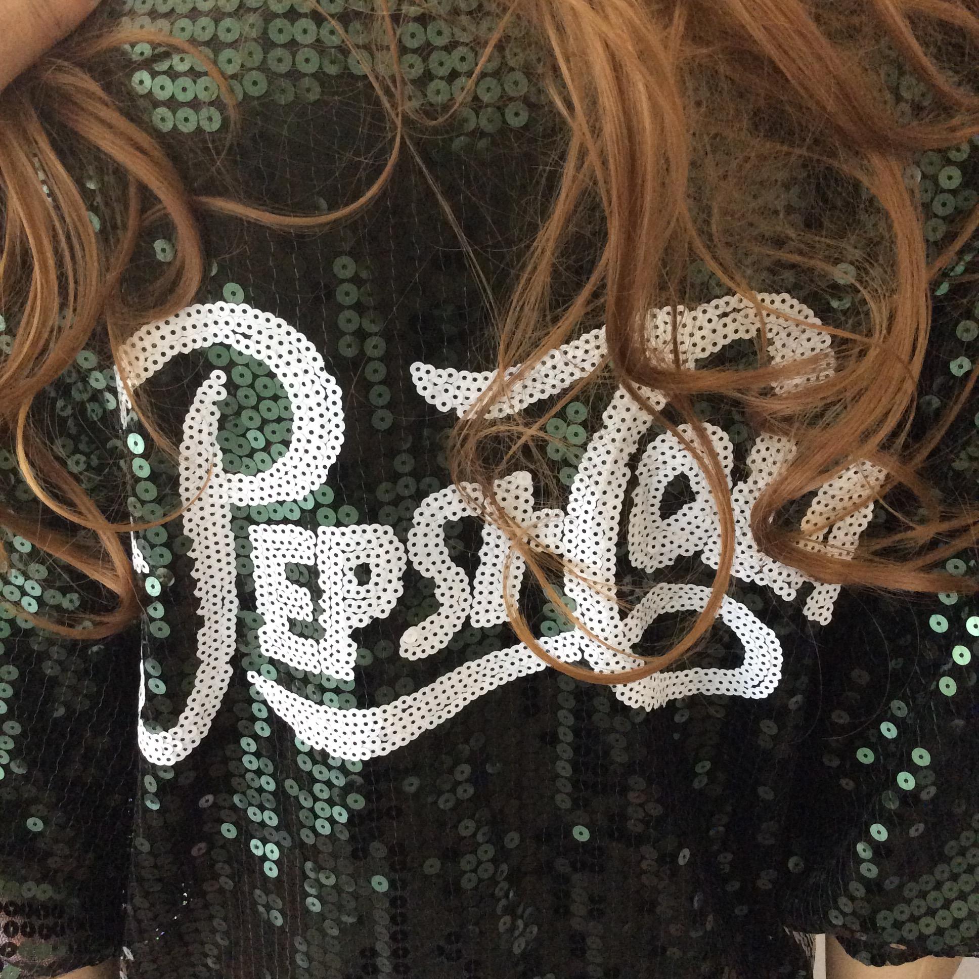 เสื้อลายPEPSIปักเลื่อม เสื้อยืดปักเลื่อมทรงOversize