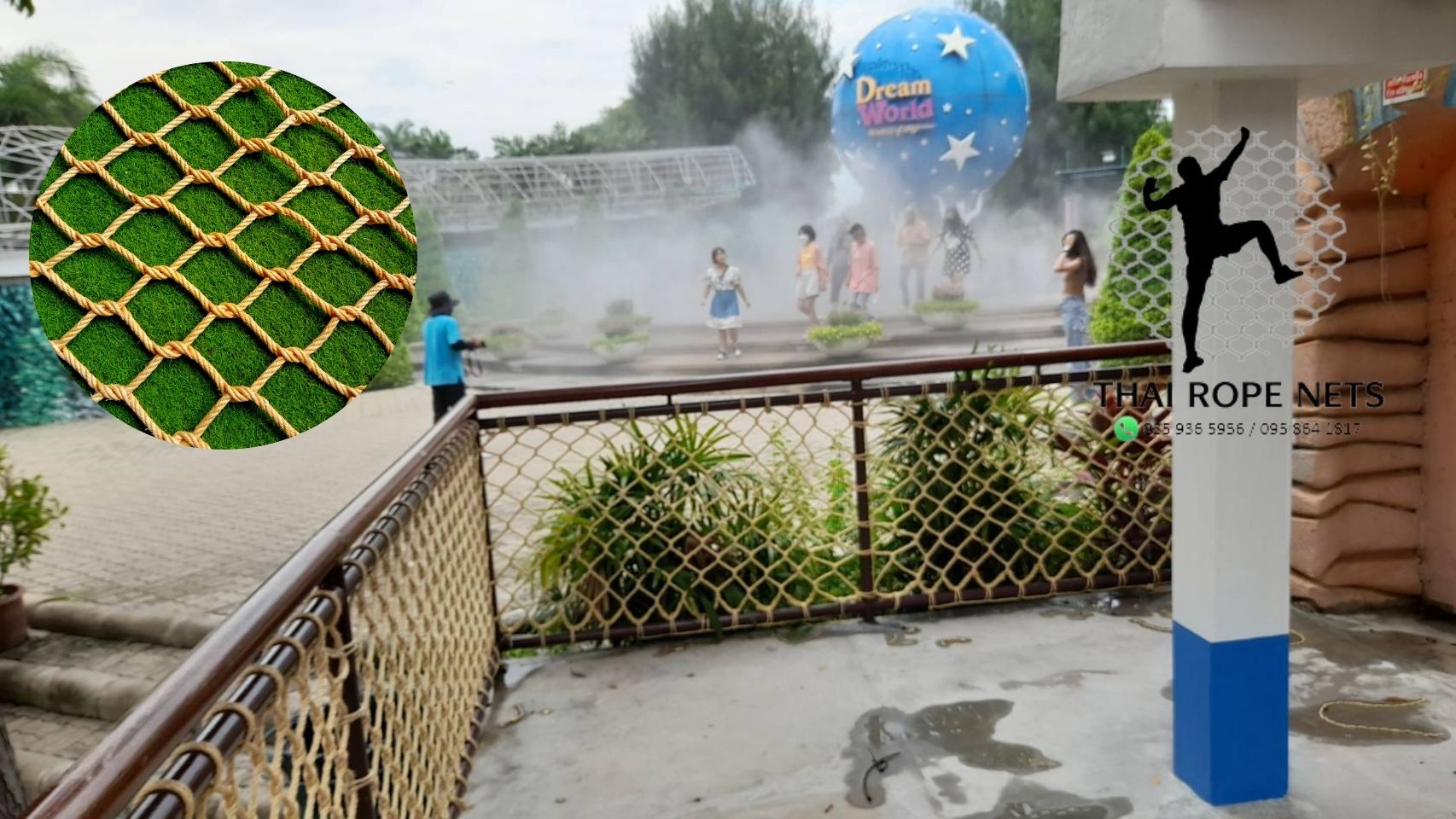 ตาข่ายกั้นราวสะพาน Bridge barrier netting ตาข่ายเชือกมะนิลาเทียมถัก ผสมสารป้องกัน UVใช้งานกลางแจ้ง ไม่มีราดำ พร้อมใช้งาน