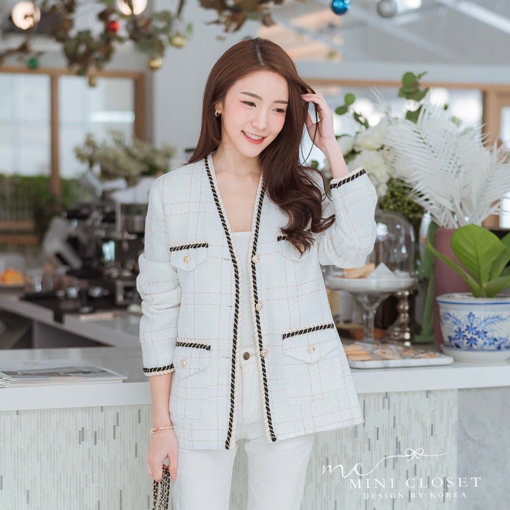 เสื้อคลุมผ้าทวีตเกาหลี เรียบหรูดูแพง ส่งfree ค่ะ