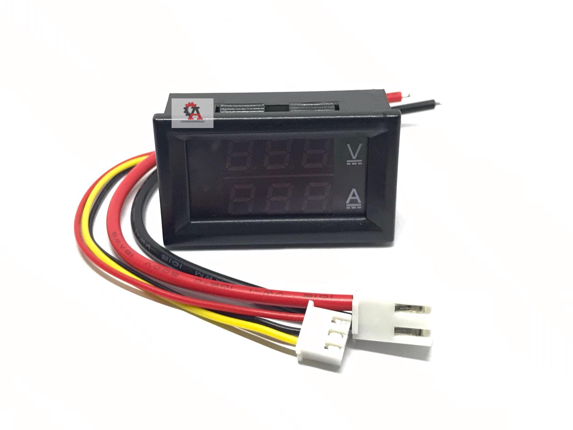 Digital VoltageCurrent Meter DC0-100V 1A LED DC Dual Display สีแดง