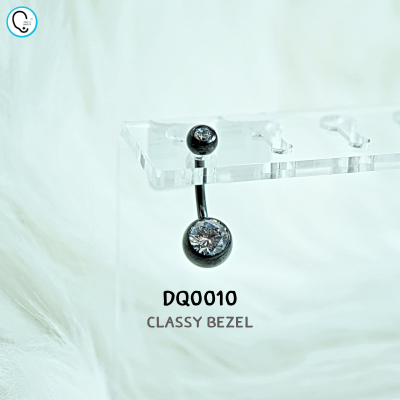 จิวสะดือไทเทเนี่ยม 100% สำหรับผิวแพ้ง่าย ก้านหนา 1.6 mm