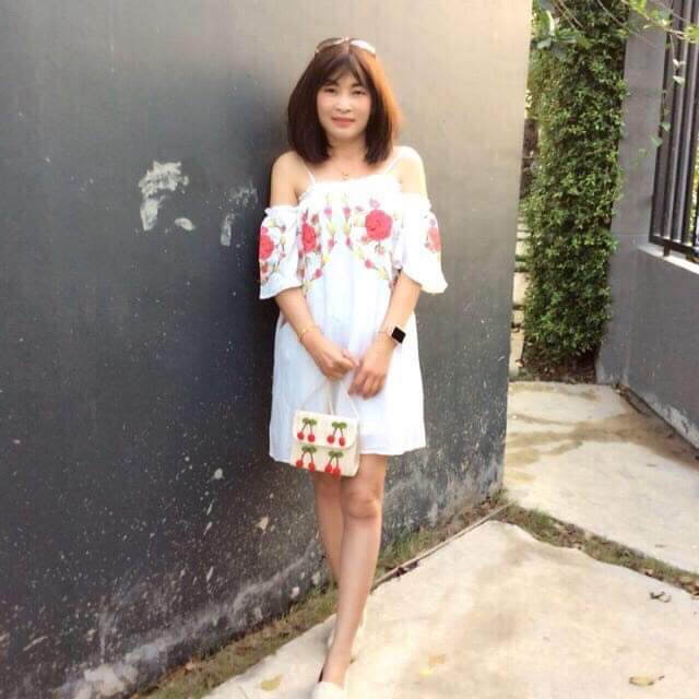 เดรสโบฮีเมียน เดรสสายเดี่ยวมีแขนปักลายดอกไม้สไตล์โบฮีเมียน