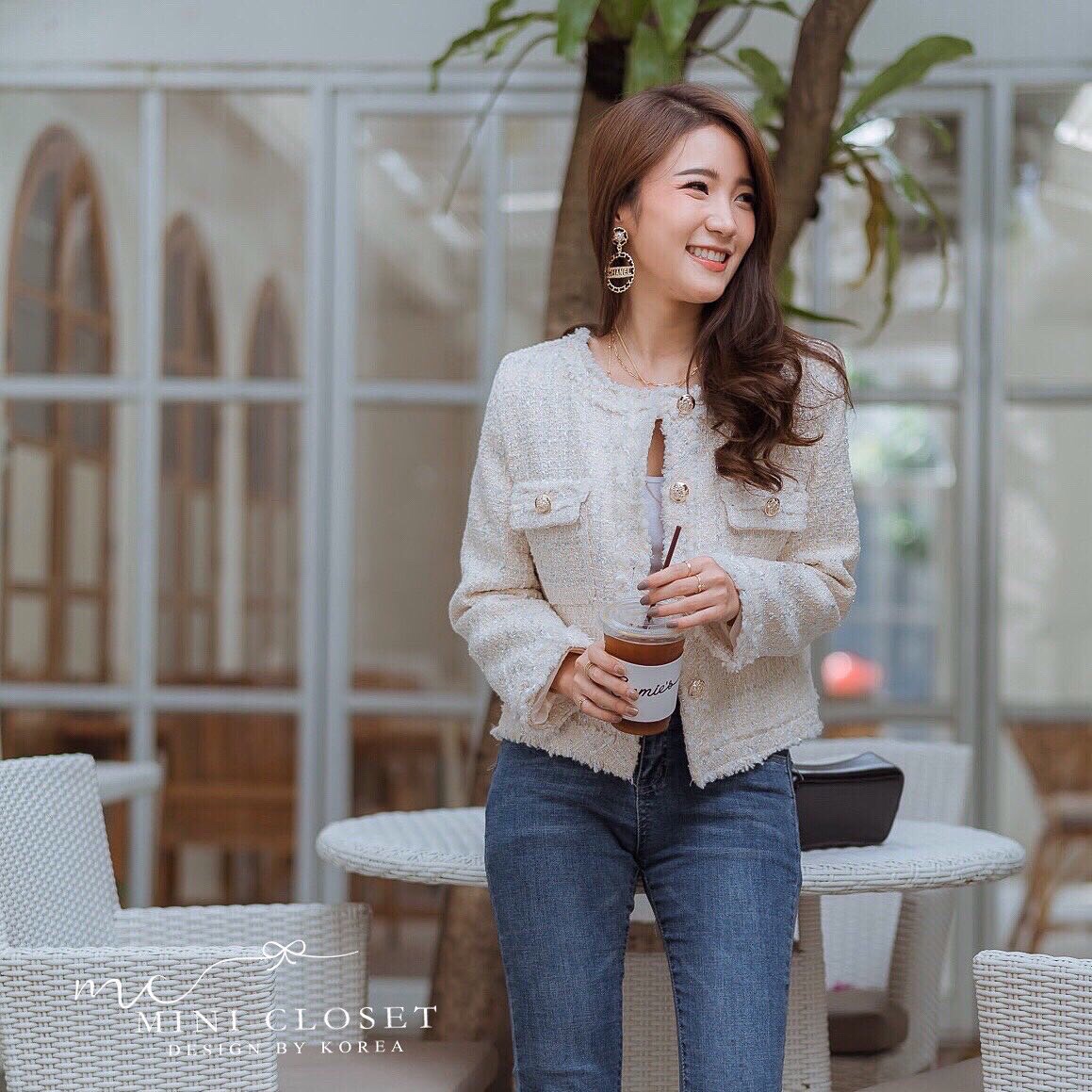 เสื้อคลุมผ้าทวิต เสื้อทวีตชาแนลสไตล์เกาหลี เสื้อทวิตรุ่นใหม่ขายดีมากกกก