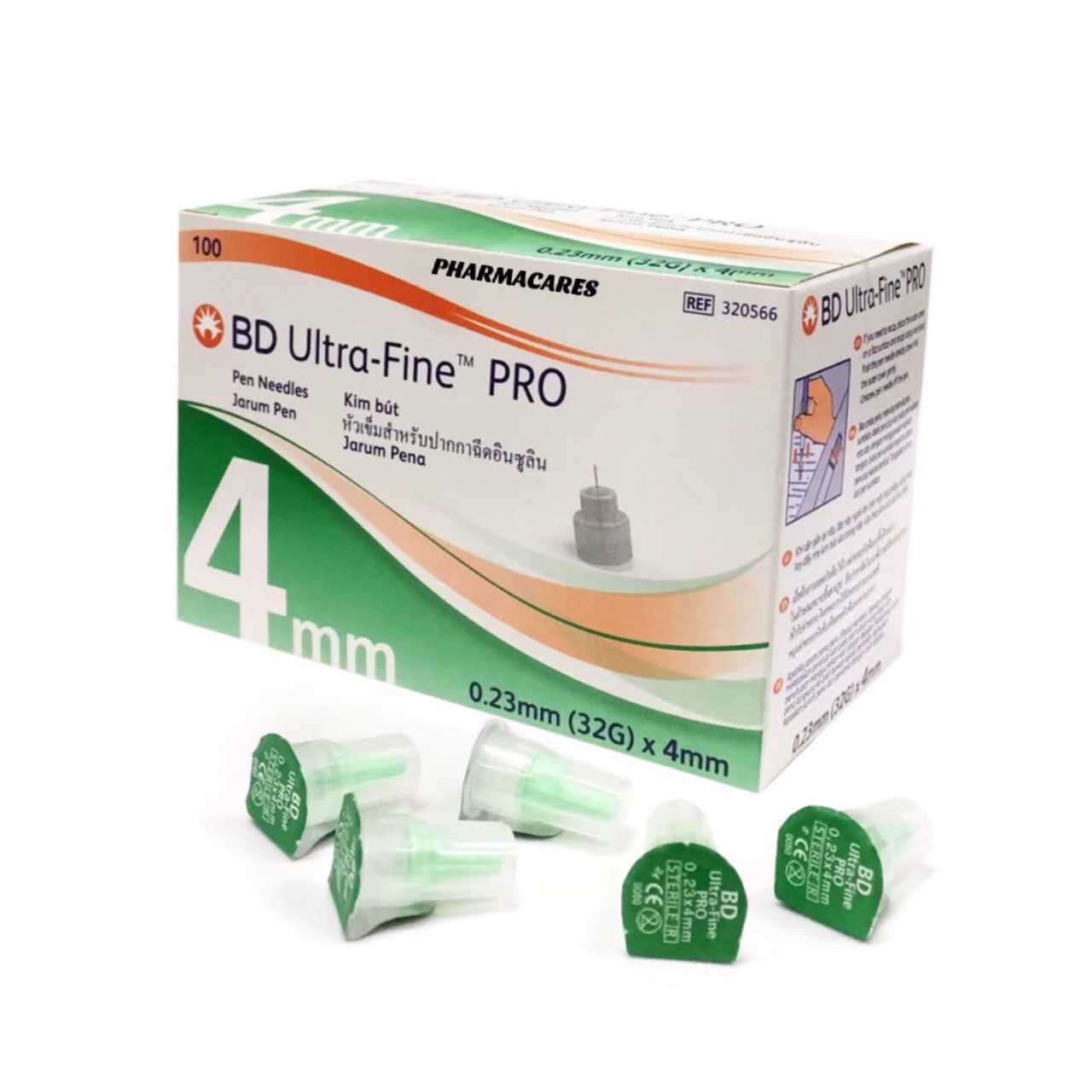 BD Ultra-Fine 0.23mm(32G) x 4mm กล่อง 100 ชิ้น กล่องเขียว ส่งฟรี