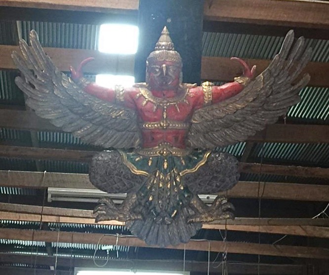 ครุฑไม้สัก ขนาด1เมตร องค์ใหญ่ ครุฑไม้แกะสลัก