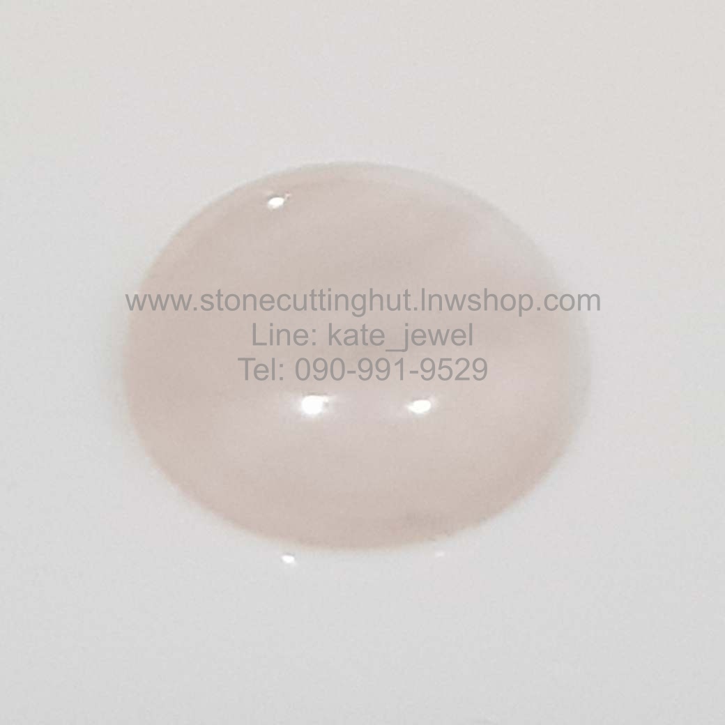 โรสควอตซ์หินเจียรหลังเบี้ยรูปทรงกลม ขนาด 10 มม