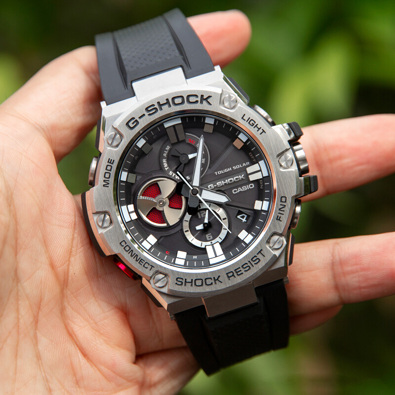 นาฬิกาข้อมือ Casio G-Shock G-Steel Bluetooth GST-B100 GST-B100-1A สายเรซิ่น GST-B100-1A