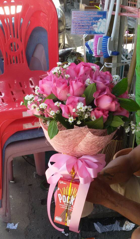 ช่อดอกกุหลาบ ดอกไม้สด
