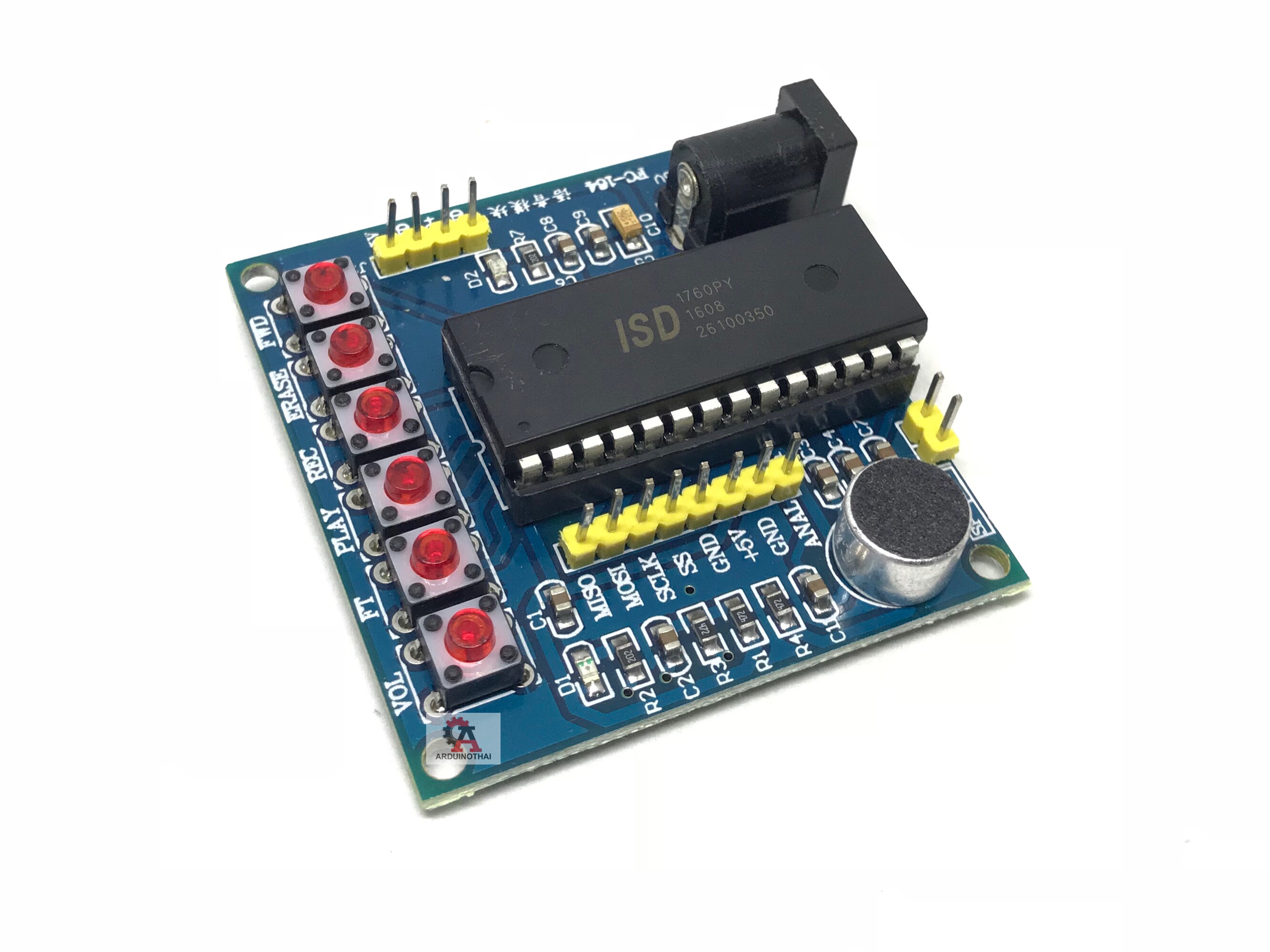 ISD1760 Voice Recording & Playback Module (blue) โมดูลบันทึกข้อความเสียงและเล่นกลับ สต็อกไทยส่งไว